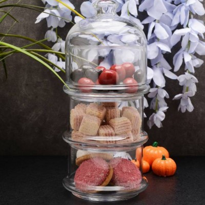 Paşabahçe Villa Patisserie 3 Katlı Cam Kurabiyelik Büyük Boy