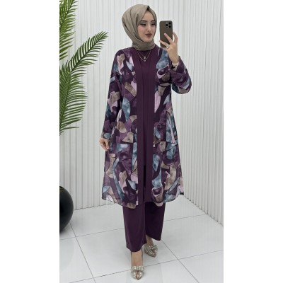Bahar 3 lü Takım Mürdüm