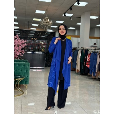 Pul Payet Hırka Saks Mavisi - Saks Mavisi