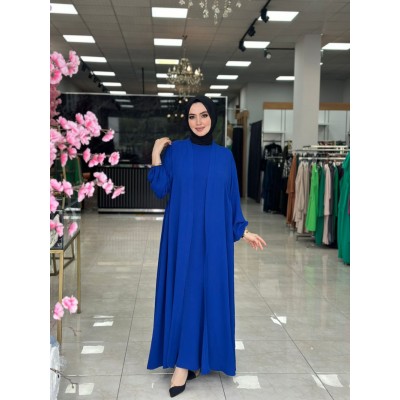 Hülya Abaya Takım Saks Mavisi - Saks Mavisi