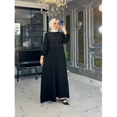 Kare Elbise Siyah - Siyah