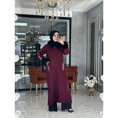 Ayça Kürklü Kaban Bordo - Bordo