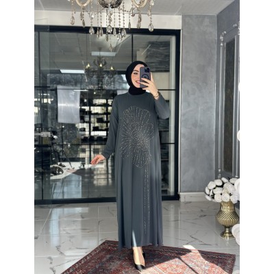 Saliha Elbise Gri - Gri