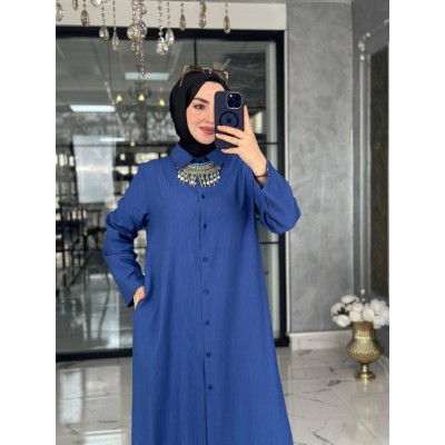 Pınar Pantolon Takım-Mavi - mavi indigo